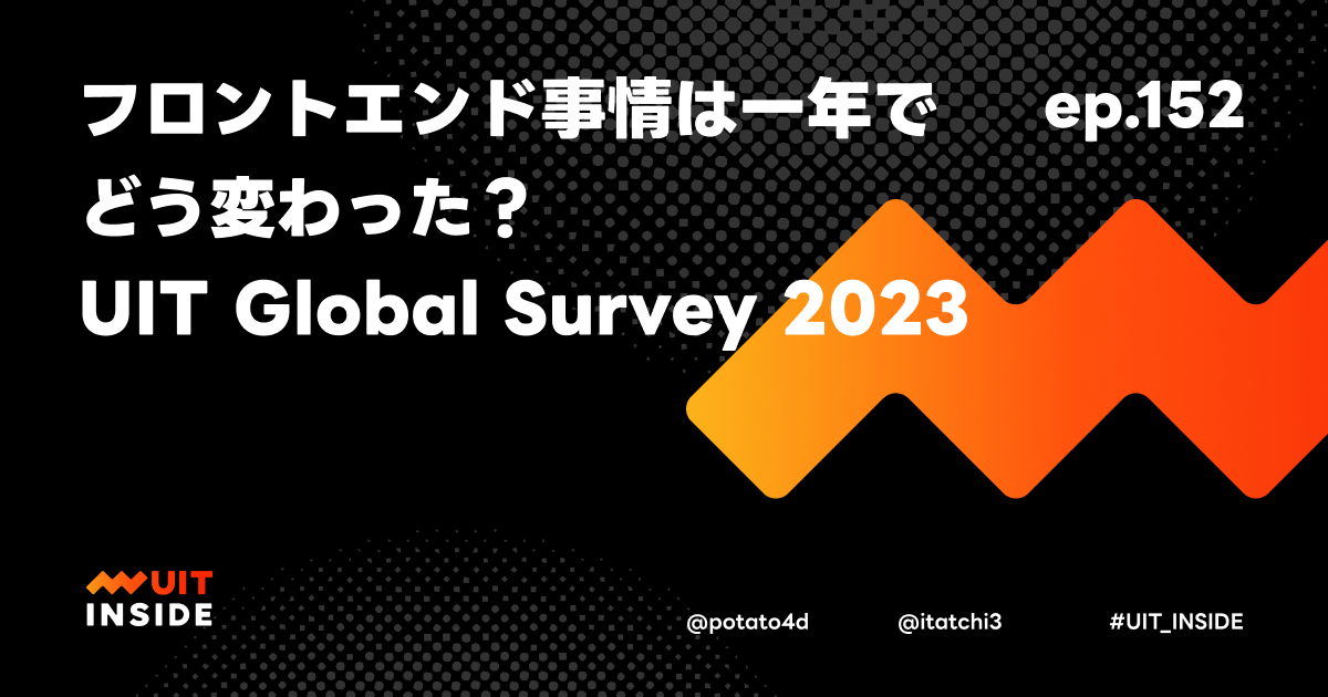 ep.152『フロントエンド事情は一年でどう変わった？UIT Global Survey 2023』